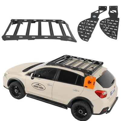 Fit 13-17 Subaru XV Crosstrek Roof Rack Cargo Carrier + Window Molle Panel Steel Foto 1 de 4