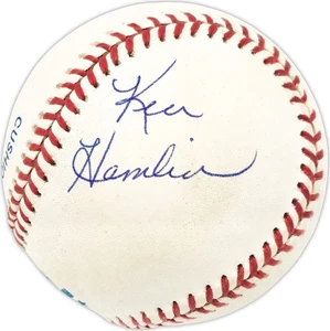 Ken Hamlin Signed AL Baseball Washington Senators Beckett #BN13166 - Picture 1 of 6