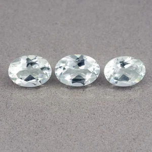 π 1.87 3pcs Lot Oval Natural Very Light Green Beryl - Africa Gems - Picture 1 of 4