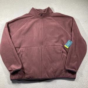 Tek Gear Fleecejacke groß Herren 2XB burgunderrot durchgehender Reißverschluss Stehkragen Taschen gemütlich - Bild 1 von 11