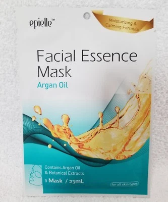Epielle FACIAL ESSENCE MASK Argan Oil Moisturing Calming Formula 1 Mask/23mL New - Image 1 of 2