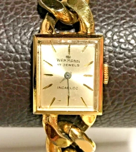 Vintage Wakmann 17 Jewels Incabloc Mechanical Ladies Dress Bracelet Watch Works - Picture 1 of 20