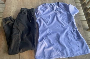 Cherokee Infinity Purple Medium Top And Medium Black Pants - Picture 1 of 2