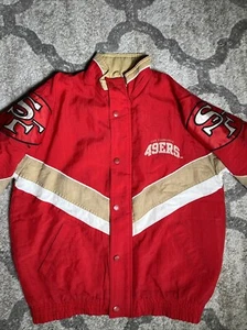Vintage Red NFL Starter Pro Line San Francisco 49ers Nylon Jacket Size XL 90s - Picture 1 of 19