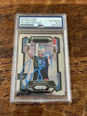 Rey Mysterio IP Signed Prizm Card Psa Dna Coa Slab Autographed WWE LWO - Image 1 of 2
