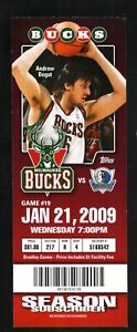 Andrew Bogut--Milwaukee Bucks--2009 Season Ticket vs Dallas Mavericks