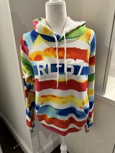 Polo Ralph Lauren Women's Watercolor Stripe RL-67 Graphic Fleece Pullover Hoodie - Picture 1 of 8