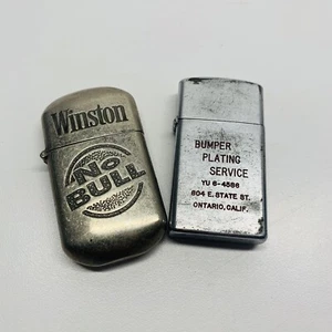 Vintage 1980's Winston "No Bull" Flip Top Lighter & direct Wind Proof Lighter - Picture 1 of 6