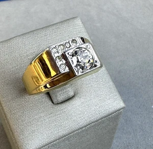 Herrenring 18 Karat Gold Galvanisiert Größe 11,5 - Bild 1 von 11