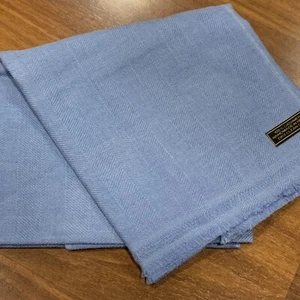Womens Cashmere Shawl Nepalese Handmade Stoles 100% Pashmina Sky Blue Scarf Wrap - Picture 1 of 4