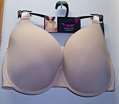 No Boundaries T Shirt Bra Size 42 DD Beige Adjustable Straps NWT - Image 1 of 2