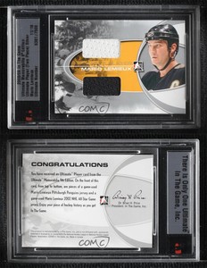 2008 ITG Ultimate Memorabilia 9th Edition 2 Piece Silver /19 Mario Lemieux HOF