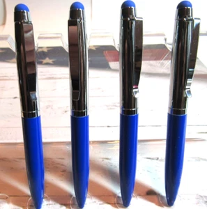 JUEGO DE 4 BOLÍGRAFOS DE BOLSILLO AZUL TERZETTI + PUNTAS CONDUCTORAS - Imagen 1 de 2