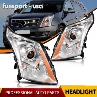 Halogen Projector Headlights For 2010-2016 Cadillac SRX Chrome Housing Headlamps Foto 1 de 4