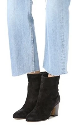 New $395 Vince Dryden Velvet Suede Bootie Ankle Boots Black sz 36.5 EU 6.5 US - Image 1 of 4