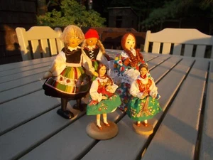 Lot Of Vintage Wooden Dolls Made In Poland - Picture 1 of 15