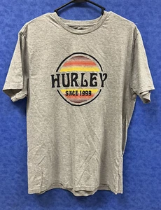 Men’s Hurley Since 1999 Sz M Gray With Yellow Orange Red Black Short Sleeve - Picture 1 of 6