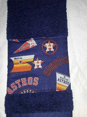 Houston Astros Hand towel Handmade   GREAT for golf bags, gym bags, bars etc Cover