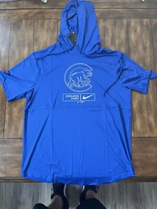 Chicago Cubs — Dri Fit Short Sleeved Hoodie — Size Large - Picture 1 of 3