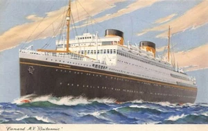 Barco postal: Cunard Cruise Ship M.V. Britannic, vintage años 1910 DB - Imagen 1 de 2