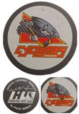 CINCINNATI CYCLONES OFFICIAL IHL HOCKEY PUCK VICEROY + PUCK WORLD MFG. 🇨🇦