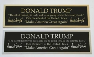 Donald Trump Präsidenten Namensschild für signiertes handsigniertes gerahmtes Foto oder Hut - Bild 1 von 2