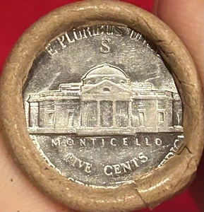 SEALED JEFFERSON NICKEL ROLL W 1917 BUFFALO & BU S MINT SILVER WARTIME ENDS LOT - Bild 1 von 4