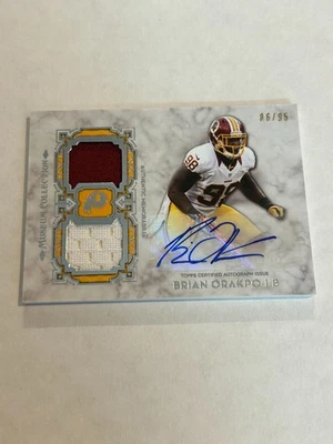 2013 TOPPS MUSEUM COLLECTION BRIAN ORAKPO 86/95 DUAL PATCH AUTO REDSKINS SP - Image 1 of 2