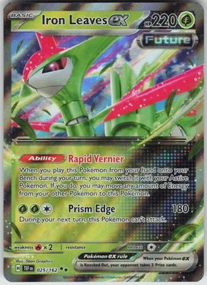 Pokemon Iron Leaves ex - 025/162 SV05: Temporal Forces Double Rare NM - Image 1 of 2