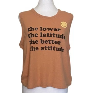NWOT Mother The Strong & Silent Type Graphic Muscle Tee Tank Top Women’s Size L - Picture 1 of 16