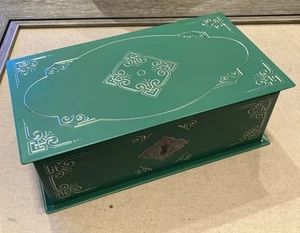 Vermont Country Store Green TIN BOX Hinged Metal Lid Storage - Picture 1 of 9