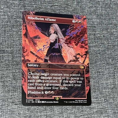 Nibelheim Aflame BORDERLESS FFVII  Final Fantasy MTG  FIN NM/M Non Foil - Image 1 of 2