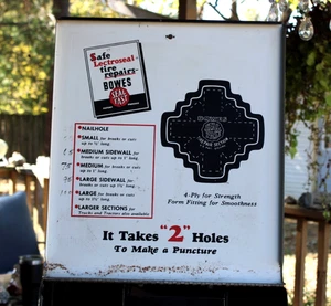 TOP ZUSTAND 50er Ära BOWES SEAL FAST altes Tankstellenaufsteller mit Inhalt Schild - Bild 1 von 19