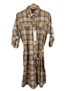 Abito camicia Mlle Gabrielle a quadri con bottoni e vestaglia, mezza manica, taglia L. - Foto 1 di 13