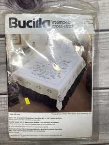 Bucilla Albero della Vita Stampato Punto Croce 2 Federe Cuscino con Increspature Kit 40533 - Foto 1 di 4