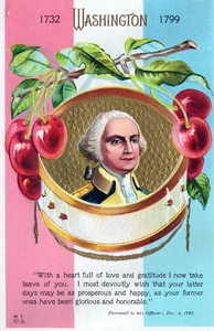 WASHINGTON'S BIRTHDAY - Washington I Now Take Leave Of You Postcard - Picture 1 of 2