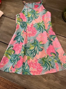 Lilly Pulitzer Girls 8 Fernanda Tropical Pineapple Dress Preppy Vacation - Picture 1 of 4