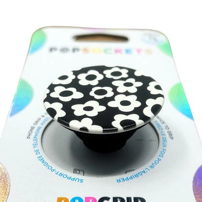 Empuñadura y soporte para teléfono PopSockets PopGrip Premium - negro mod flor Foto 1 de 3