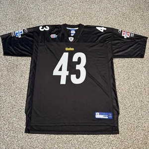 Vintage Troy Polamalu #43 Steelers Jersey Reebok NFL Super Bowl XL Men’s 2XL - Picture 1 of 6