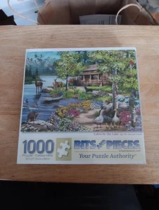 Pezzi e Pezzi Puzzle 1000 Pezzi Cabina sul Lago 20" x 27" Nuovo Sigillato - Foto 1 di 7