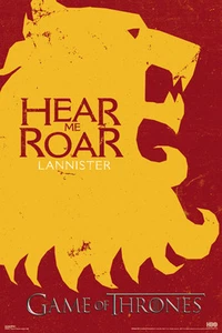 NEW Game of Thrones Wall Poster - Lannister Lion Sigil - Hear Me Roar - Picture 1 of 1