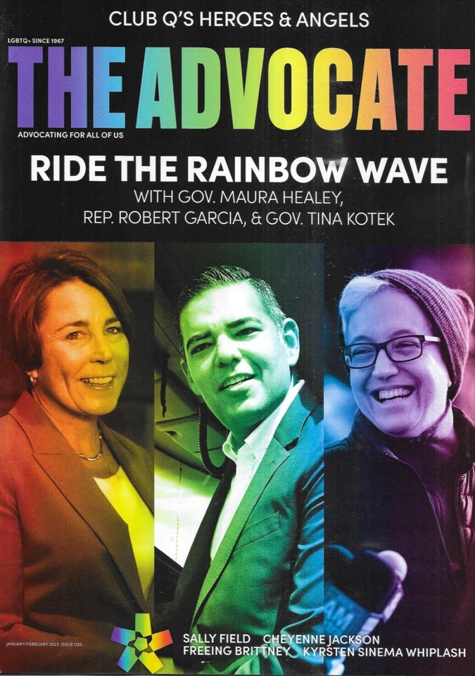 Advocate Gay Magazine Rainbow Wave Club Q Cheyenne Jackson Brittney Griner 2023` - Image 1 of 4