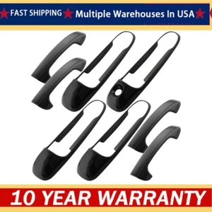 Cubiertas de manija de puerta negras brillantes para Dodge Ram 1500 2500 3500 2010 - 2018 - Imagen 1 de 7
