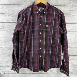 Cinch Boy’s Button Down Purple Plaid Long Sleeve Shirt XXL 16/18 - Picture 1 of 9