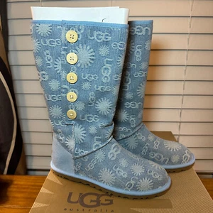 Neu UGG Lo Pro Denim Jacquard-Damenstiefel hellblau Größe 7 USA - Bild 1 von 13