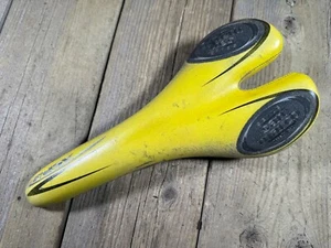 Yellow SAN MARCO Aspide Carbon Fiber Cycling Saddle Yellow USED Vintage Bicycle - Picture 1 of 12