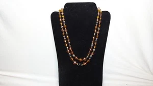 COLLAR DE COLECCIÓN ÁMBAR Y MELOCOTÓN 2 HEBRAS MARCADO 19" ALEMANIA OCCIDENTAL - Imagen 1 de 12