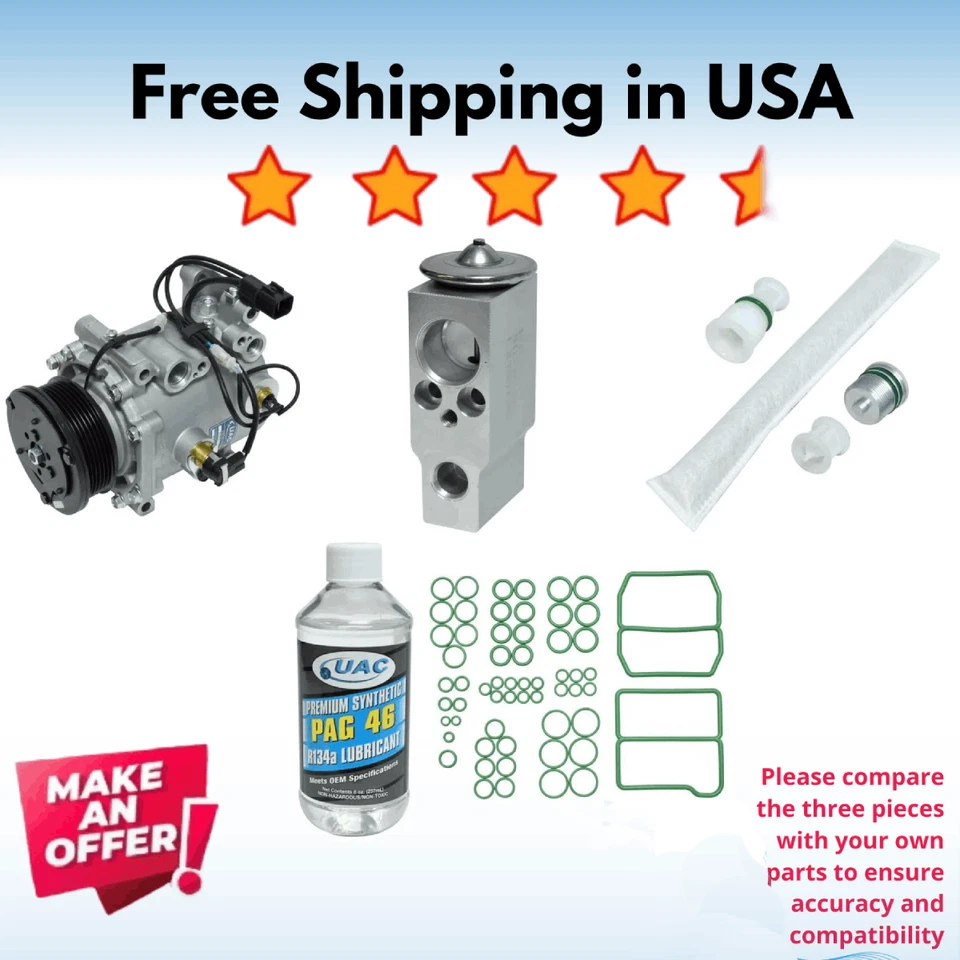 Compressor & Valve A/C Fit Mitsubishi Eclipse 2000-2005 - Image 1 of 1