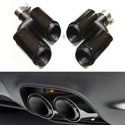 For Porsche Macan 2.0T 2014-2018 Rear Exhaust Pipe Muffler Tips Gloss Black - Image 1 of 4