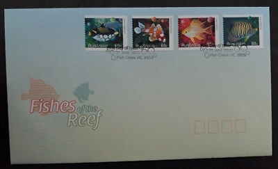 2010 Australia Fishes of the Reef FDC ties 4 stamps cd Fish Creek VIC - Image 1 of 2